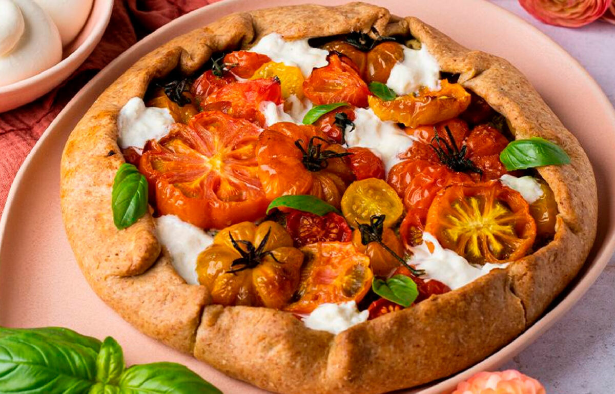 Galette di pomodori pesto e burrata